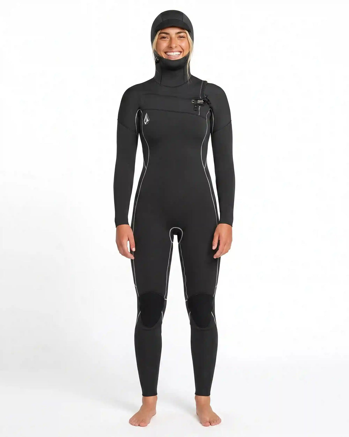Women's 4/3MM  Modulator Chest Zip Hooded Full Wetsuit